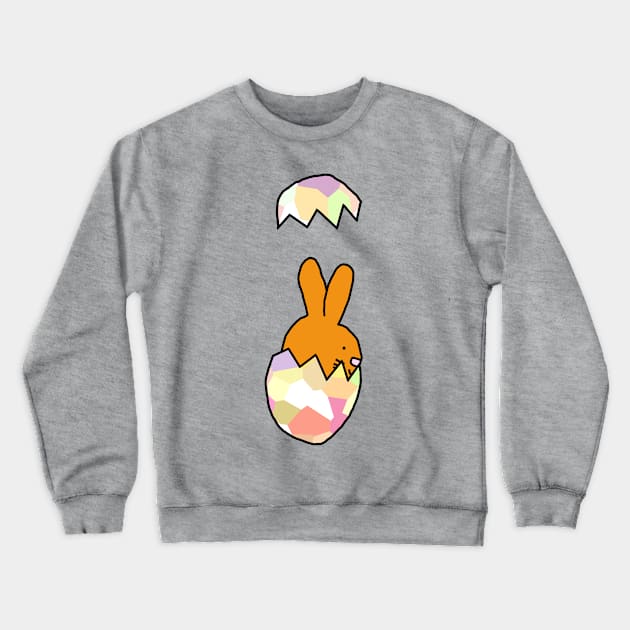 Cute Bunny popping out of Funny Easter Egg Crewneck Sweatshirt by ellenhenryart